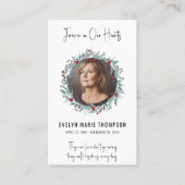 Carte de prière de commémoration funéraire (Devant)