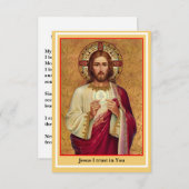 Carte de prière de communion spirituelle (Devant / Derrière)