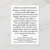 Carte de prière de communion spirituelle catholiqu (Dos)