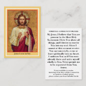 Carte de prière de communion spirituelle catholiqu (Devant / Derrière)