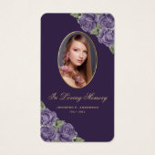 Carte de prière de Croix d'or violet Rose (Devant)