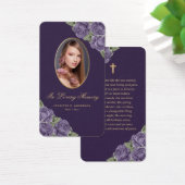 Carte de prière de Croix d'or violet Rose (Bureau)