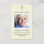 Carte de prière de croix funéraire crème beige (Devant)