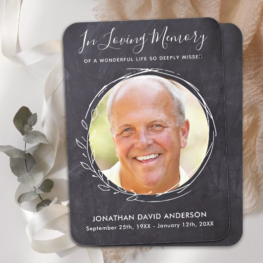 Carte de prière de deuil avec photo de souvenir po