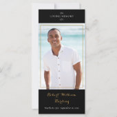 Carte de prière de deuil de funérailles photo noir (Devant)