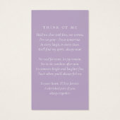 Carte de prière de deuil de photo de papillons (Dos)