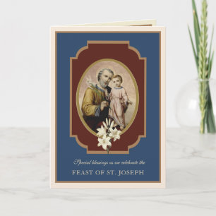 Carte de prière de fête catholique religieuse St.