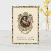 Carte de prière de fête religieuse catholique de S (Fleur jaune)