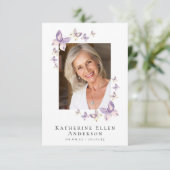 Carte de prière de funérailles photo de papillons (Debout devant)