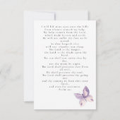 Carte de prière de funérailles photo de papillons (Dos)