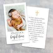 Carte de prière de garde de photos de baptême