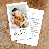 Carte de prière de garde de photos de baptême