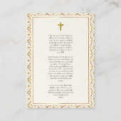 Carte de prière de grossesse catholique romaine (Dos)