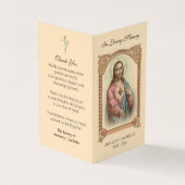 Carte de prière de Jésus aux funérailles catholiqu (Extérieur)