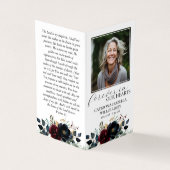 Carte de prière de la marine de Bourgogne Floral F (Extérieur)