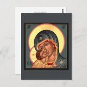 Carte de prière de la Mère de Dieu Vladimir (Devant / Derrière)