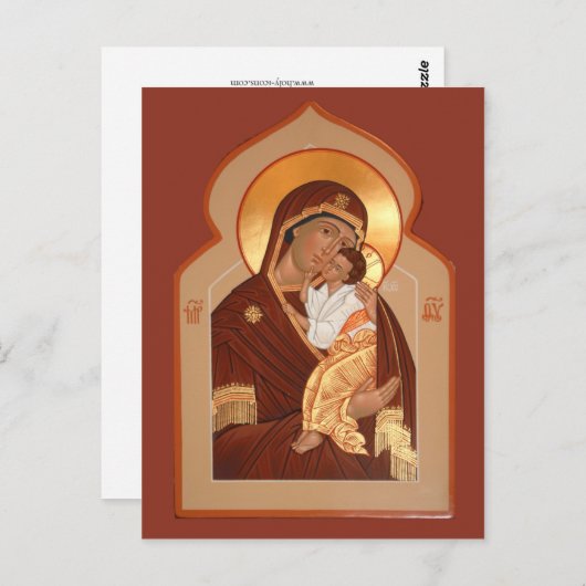 Carte de prière de la Mère de Dieu Yaroslavl (Devant / Derrière)