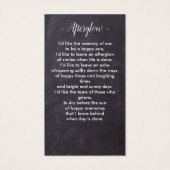 Carte de prière de la photo commémorative des funé (Dos)