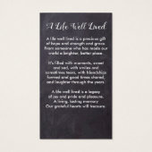 Carte de prière de la photo commémorative des funé (Dos)