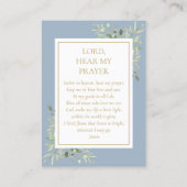 Carte de prière de la première communion bleue ver (Dos)