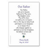 Carte de prière de la première communion pour la f (Dos)