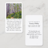 Carte de prière de la Saint François d'Assise (Devant / Derrière)