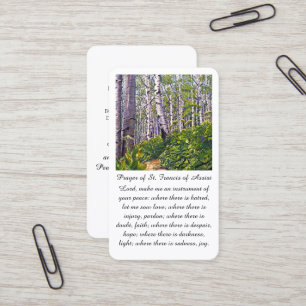 Carte de prière de la Saint François d'Assise