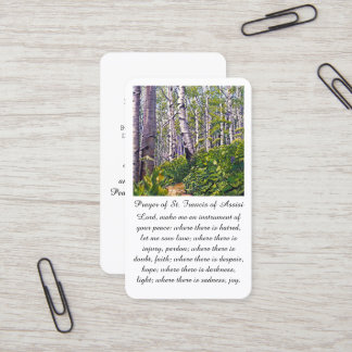 Carte de prière de la Saint François d'Assise