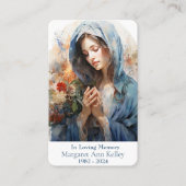 Carte de prière de la Sainte Marie de l'Aquarelle (Devant)