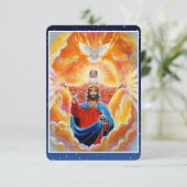 Carte de prière de la Sainte Trinité dans la gloir (Debout devant)