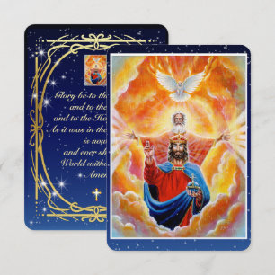 Carte de prière de la Sainte Trinité dans la gloir