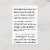 Carte de prière de la vie éternelle (Dos)