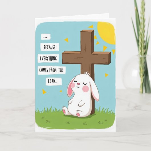 Carte de prière de lapin paisible (Devant)