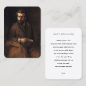 Carte de prière de l'apôtre saint Barthélemy (Devant / Derrière)