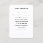 Carte de prière de l'Apôtre Saint Bartholomée (Dos)