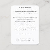 Carte de prière de l'apôtre Saint-Jean (Dos)