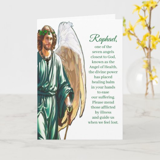 Carte de prière de l'Archange Raphaël – Blanche (Fleur jaune)