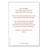 Carte de prière de l'Esprit Saint Oiseau de feu (Dos)