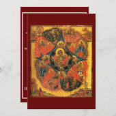 Carte de prière de l'icône du Buisson ardent de la (Devant / Derrière)