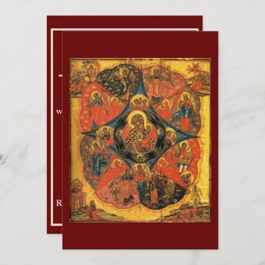 Carte de prière de l'icône du Buisson ardent de la (Devant / Derrière)