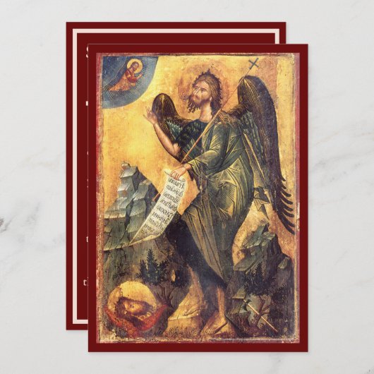 Carte de prière de l'icône Saint-Jean-Baptiste (Devant / Derrière)