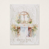 Carte de prière de mariage à l'autel de l'Église c (Devant)