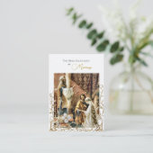 Carte de prière de mariage catholique à fleurs d'i (Debout devant)