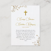 Carte de prière de mariage catholique à fleurs d'i (Dos)