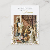 Carte de prière de mariage catholique à fleurs d'i (Devant)