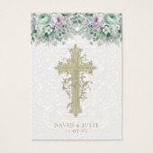 Carte de prière de mariage catholique à motif flor (Devant)