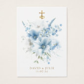 Carte de prière de mariage catholique à motif flor (Devant)
