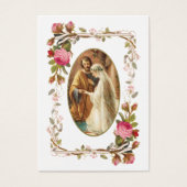 Carte de prière de mariage catholique aux roses ro (Devant)