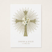 Carte de prière de mariage catholique avec croix e (Devant)