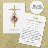 Carte de prière de mariage catholique avec croix e